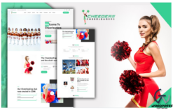 Tomaar-Cheeders Cheerleading Team Landing Page WordPress Theme