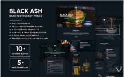 Black Ash - Dark Restaurant WordPress Theme