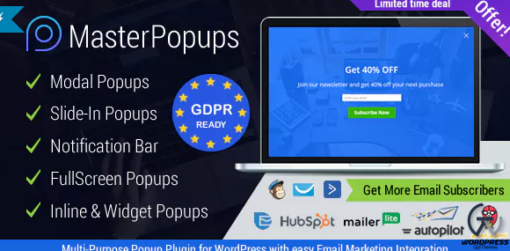 Master Popups WordPress Popup Plugin for Email Subscription