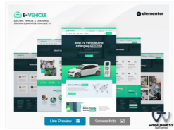 EVehicle - Electric Vehicle & Charging Station Elementor Template Kit