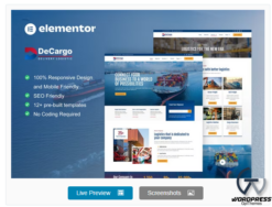 DeCargo - Logistics & Transportation Services Elementor Template Kit