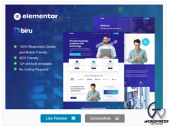 Biru - IT Services Elementor Pro Full Site Template Kit
