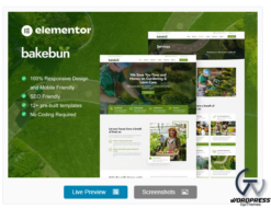 Bakebun - Landscape & Gardening Elementor Template Kit