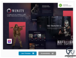 Winity – Game Publisher & eSports Elementor Template Kit