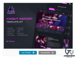 Knight | eSports & Gaming Elementor Template Kit