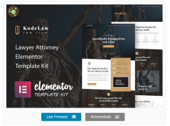 Kodelaw - Lawyer Attorney Elementor Template Kit