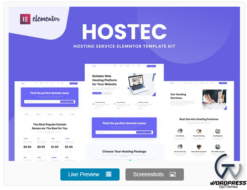 Hostec - Hosting Service Elementor Template Kit
