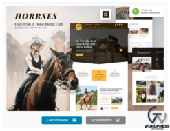 Horrses – Equestrian & Horse Riding Club Elementor Template Kit
