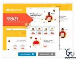Frenzy - Food Delivery & Restaurant Elementor Template Kit