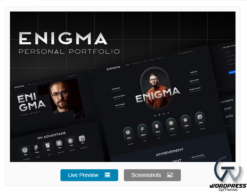 Enigma - Personal Portfolio Elementor Template Kit