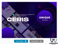 Ceris - Blog & Magazine Elementor Template Kit