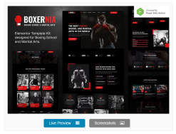 Boxernia – Boxing School & Martial Arts Elementor Template Kit
