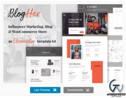BlogHer - Influencer Marketing Elementor Template Kit