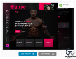 Baltoo – Tattoo Studio and Artist Elementor Template Kit
