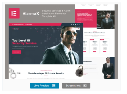 Alarmax - Security Services & Alarm Installation Elementor Template Kit