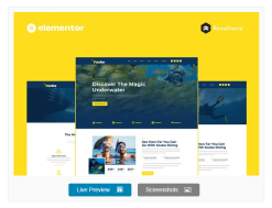 Yache - Scuba Diving Center Elementor Pro Full Site Template Kit