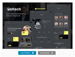 Voltech - Tech & Digital Startup Company Elementor Template Kit