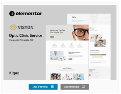 Visyon - Optic Clinic Service Elementor Template Kit