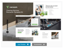 Vacuum - Cleaning Services Company Elementor Template Kit