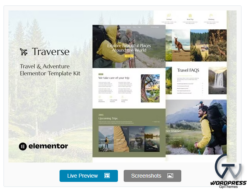 Traverse - Travel & Tour Agency Elementor Template Kit
