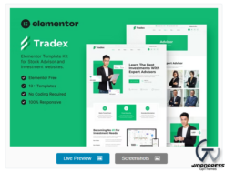 Tradex – Stock Advisor & Investment Elementor Template Kit