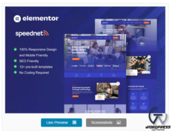 SpeedNet - Broadband & Internet Service Provider Elementor Template Kit
