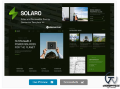 Solaro - Solar & Renewable Energy Elementor Template Kit