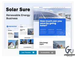 Solar Sure - Renewable Energy Business - Elementor Template Kit