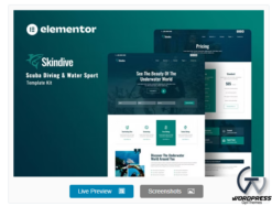 Skindive - Scuba Diving & Water Sport Elementor Template Kit