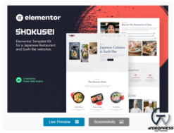 Shokusei – Japanese Restaurant & Sushi Bar Elementor Template Kit