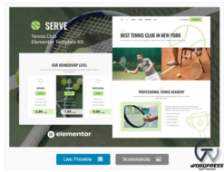 Serve - Tennis School & Sport Club Elementor Template Kit