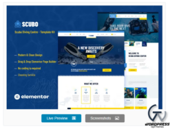 Scubo - Scuba Diving Centre Elementor Template Kit
