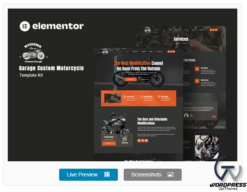 Ryders - Garage Custom Motorcycle Elementor Template Kit