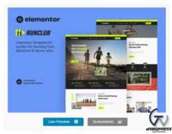 Runclub – Running Club, Marathon & Sports Elementor Template Kit