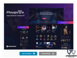 Playgame - Esports Elementor Template Kit