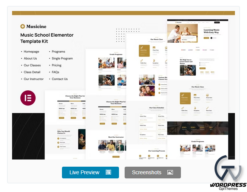 Musicine - Music School Elementor Template Kit