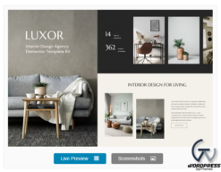 Luxor - Interior Design Agency Elementor Template Kit