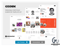 Geosm - Personal Portfolio Elementor Template Kits