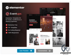 Eventups – Event & Conference Elementor Template Kit