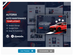 Autorix - Auto Maintenance Elementor Template Kit