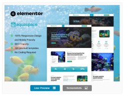 Aquaspace - Fish Aquarium & Aquascape Service Elementor Template Kit
