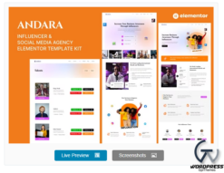Andara - Influencer & Social Media Agency Template Elementor
