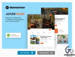 Adventours – Adventure Travel Agency & Tourism Elementor Template Kit
