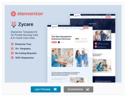 Zycare – In-home Care & Private Nursing Agency Elementor Template Kit