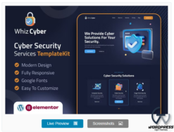 WhizCyber - Cyber Security Elementor Template Kit