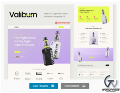 Valiburn - Vape & E-Cigarettes Store Elementor Template Kit