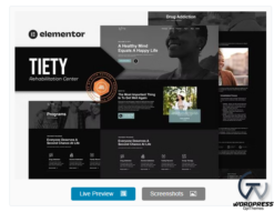Tiety - Addiction Recovery and Rehabilitation Center Elementor Template Kit