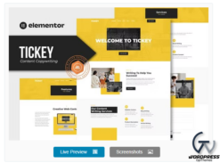 Tickey - Content Copywriting Services Elementor Template Kit