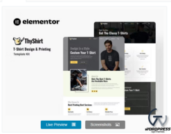Thyshirt - TShirt Design and Printing Elementor Template Kit