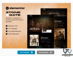 Stonegate – Music Band & Musician Elementor Template Kit